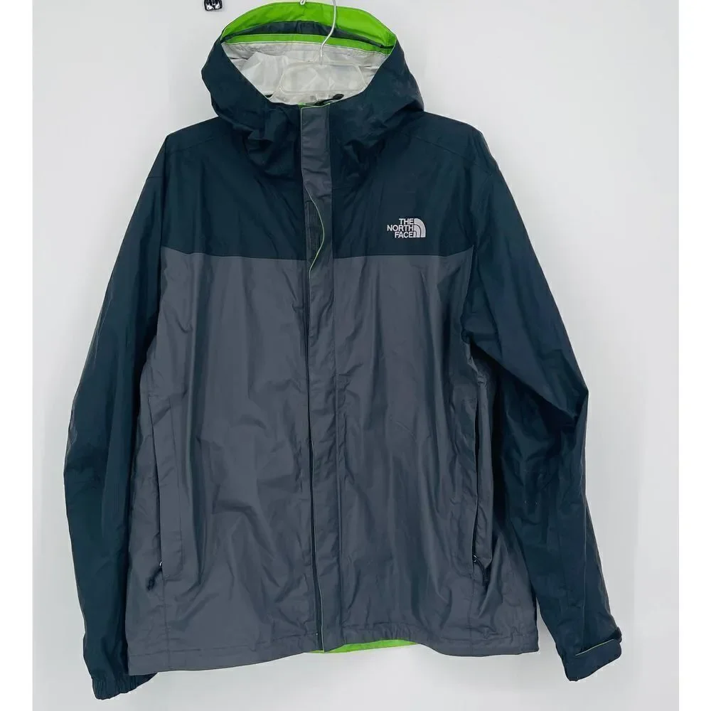 The North Face HyVent black silver green Jacket